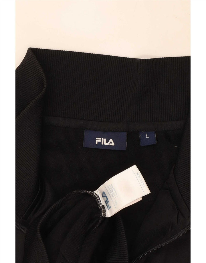Мужской спортивный костюм Fila, большая черная полиэстеровая куртка с цветными блоками