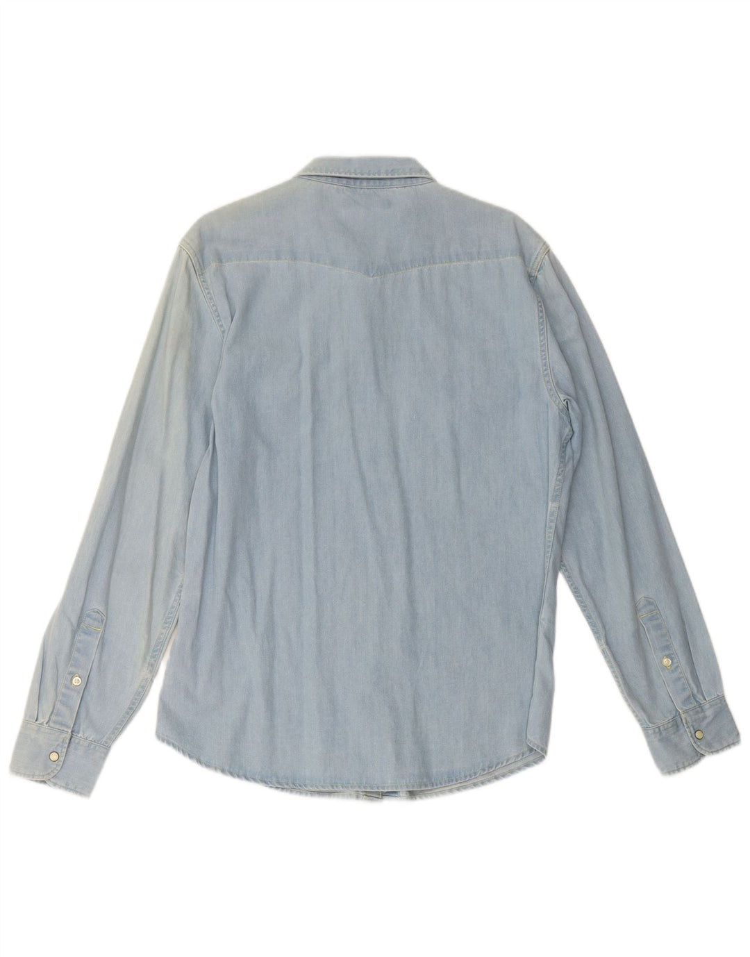 Мужская джинсовая рубашка LEE, большая синяя хлопковая ткань