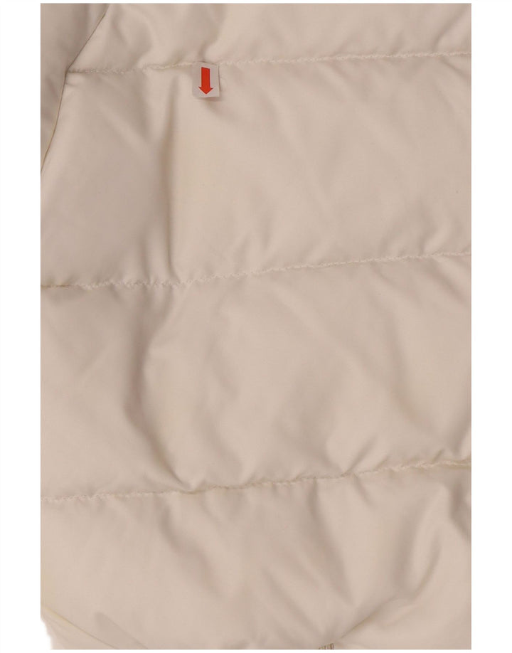 MONCLER Стеганая куртка с капюшоном для девочек 5-6 лет, белый нейлон