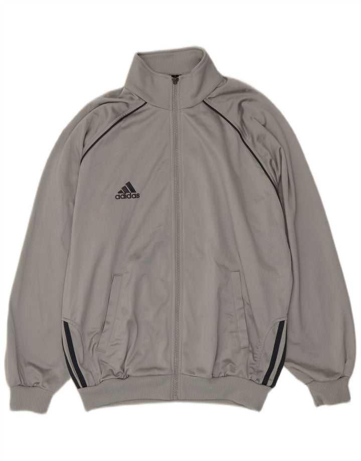 Мужская спортивная куртка свободного покроя Adidas, Великобритания, 40/42, средний серый полиэстер