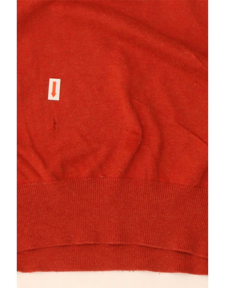 Мужской джемпер с v-образным вырезом Massimo Dutti 2XL, красный хлопок