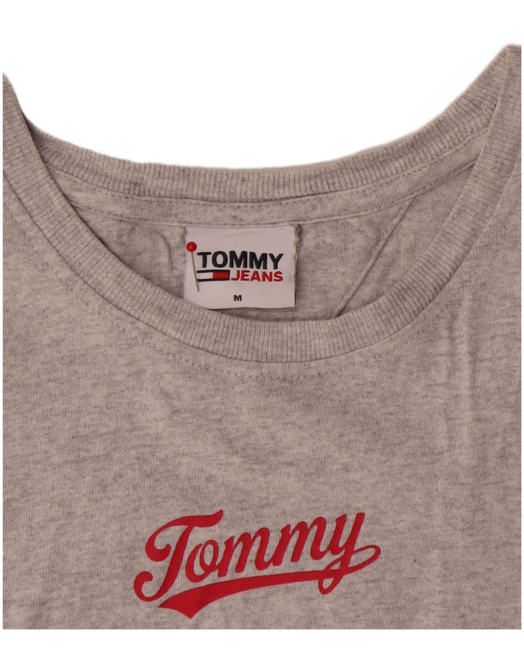 Мужская футболка с рисунком Tommy Hilfiger, хлопковый топ среднего серого цвета