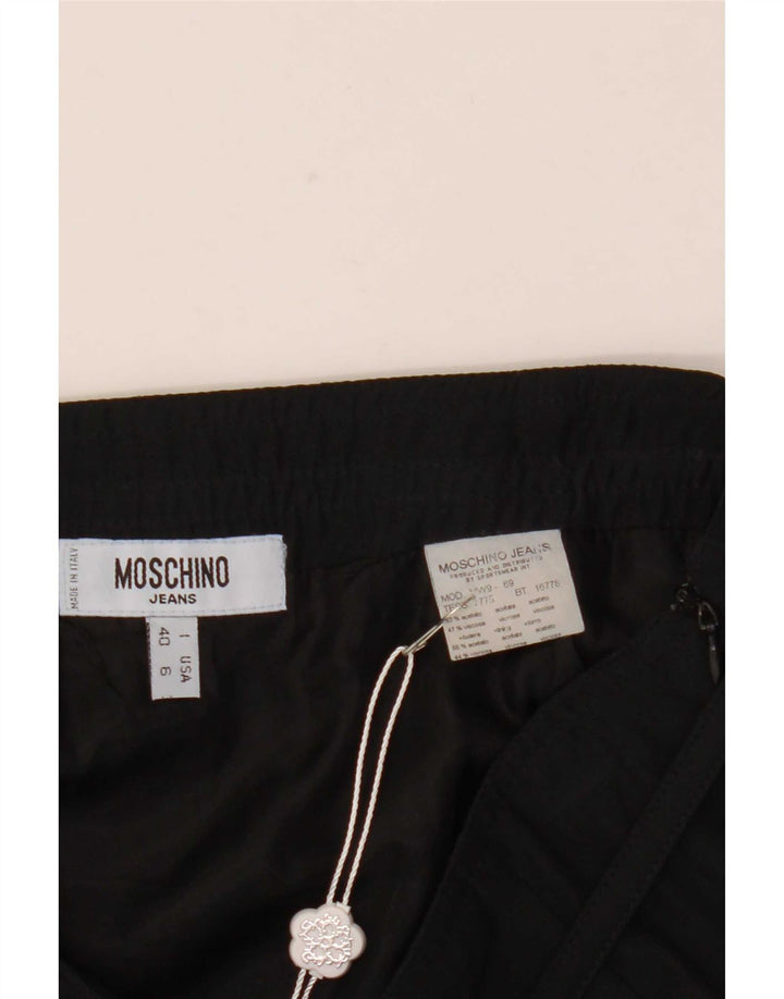 Moschino Женская мини-юбка IT 40 Small W27 Черный ацетат