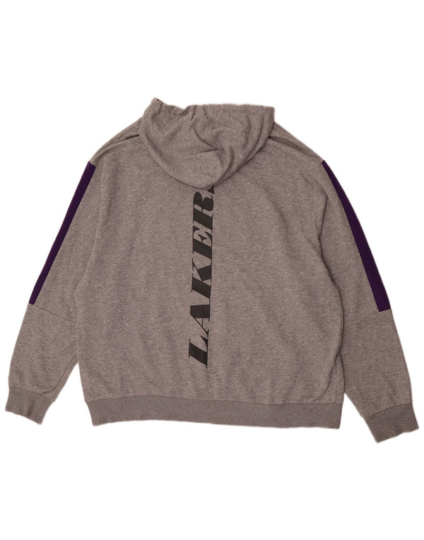 Мужской джемпер с капюшоном New Era Los Angeles Lakers, 2XL, серый с цветными блоками