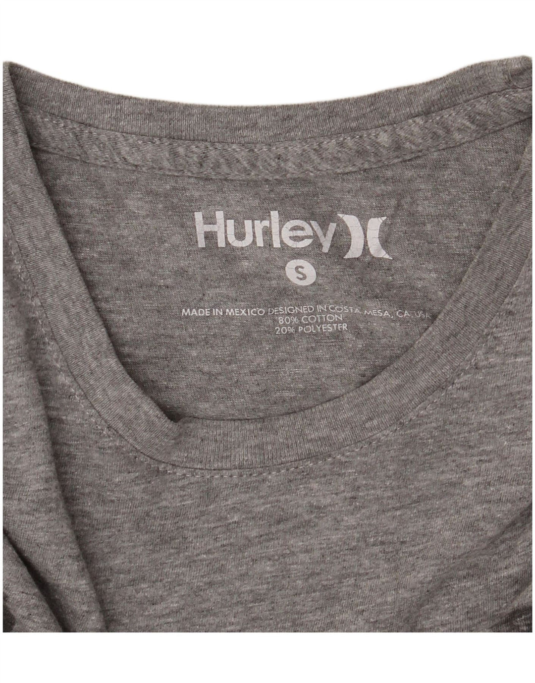 Мужская футболка Hurley с рисунком, маленький серый хлопок с крапинками