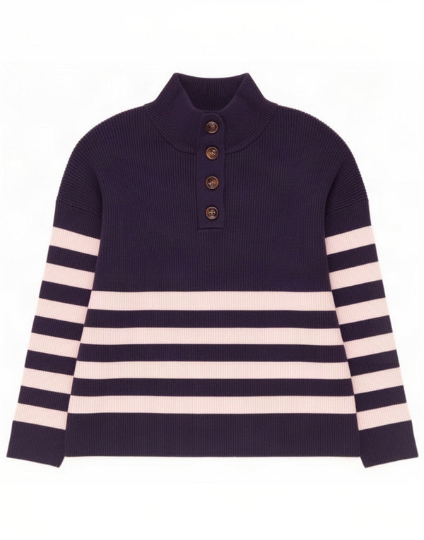 Crew Clothing Женский джемпер на пуговицах, свитер UK 14, большой темно-синий