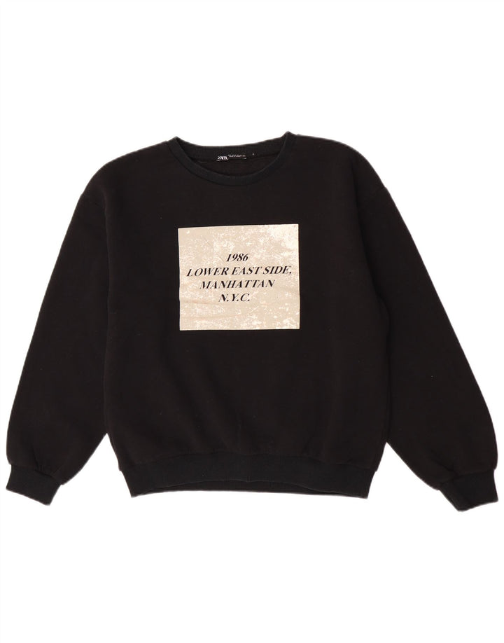 Женский свитер с рисунком Zara UK 14, средний черный