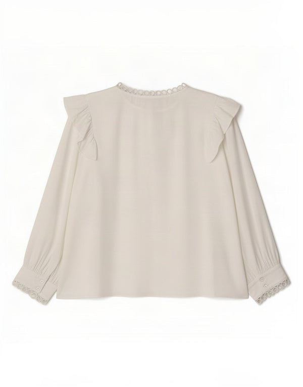 Женская блузка с рукавом 3/4 Zara UK 16, большой белый полиэстер
