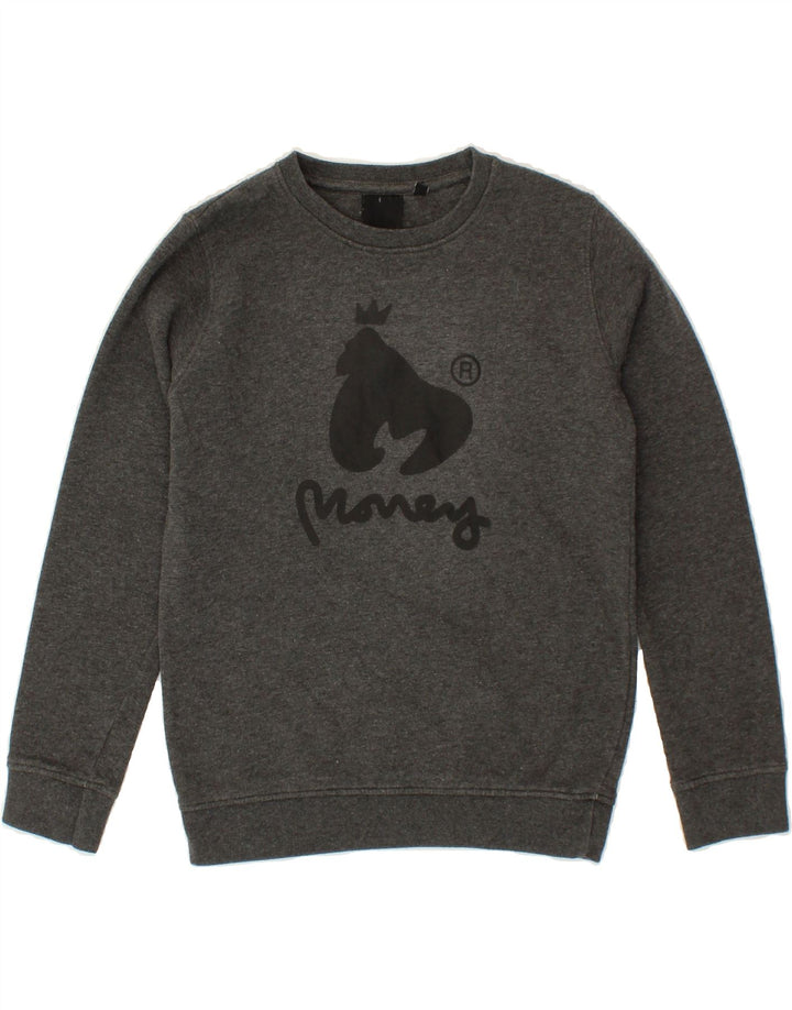 MONEY Boys Graphic Sweatshirt Jumper 9-10 Years Grey Cotton Vintage Money and Second-Hand Money from Messina Hembry 