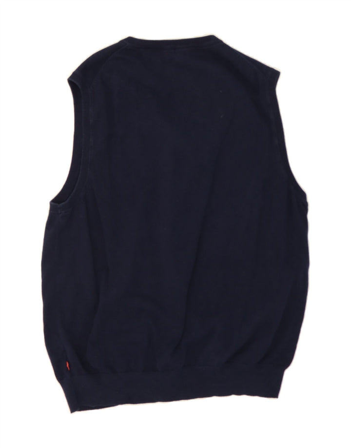 IZOD Mens Vest Tank Top XL Navy Blue Cotton Vintage Izod and Second-Hand Izod from Messina Hembry 
