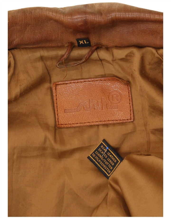 Мужская кожаная куртка Schuh UK 42 XL Коричневая кожаная