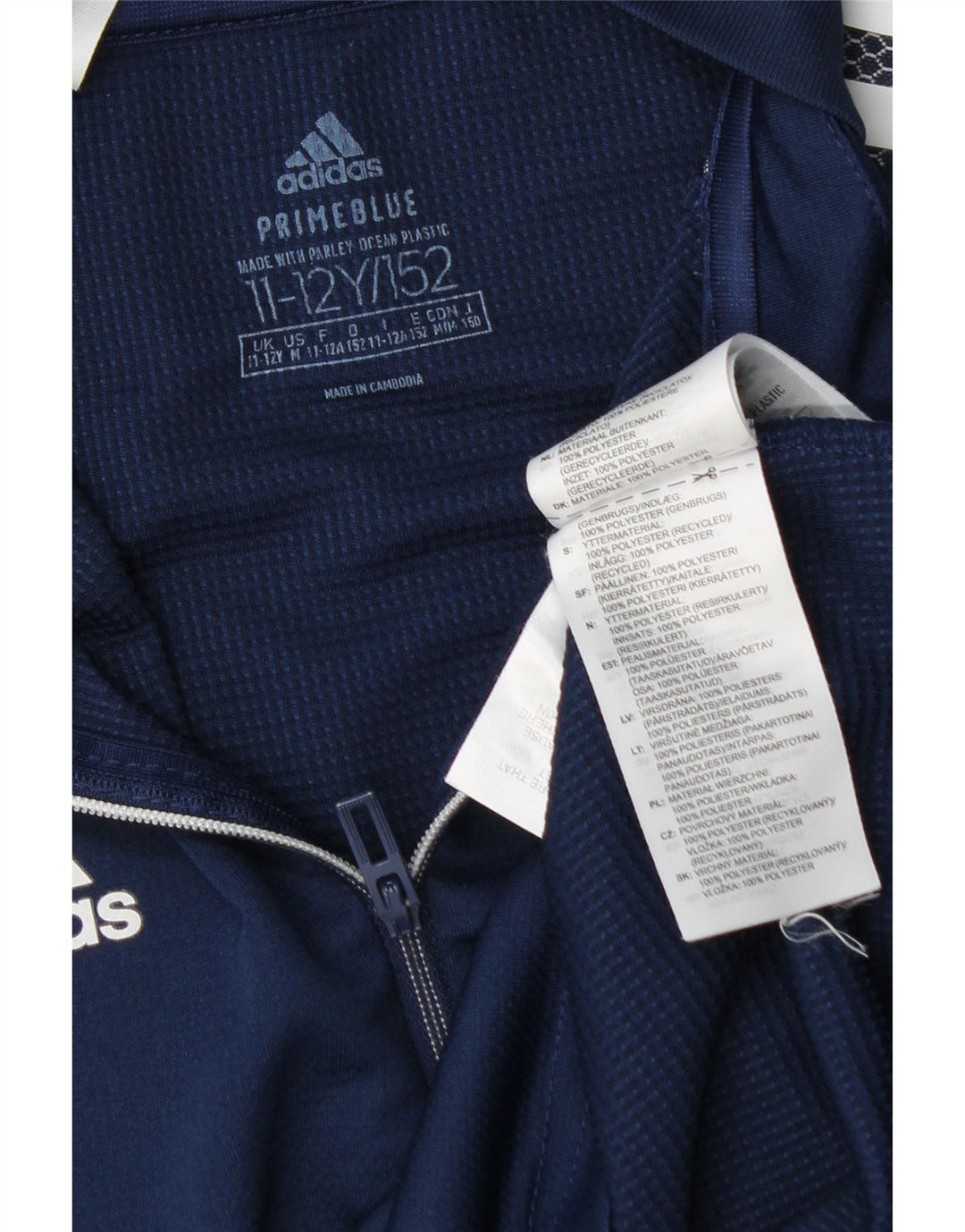 Adidas Футболка с рисунком для мальчиков с длинным рукавом 11-12 лет, темно-синий