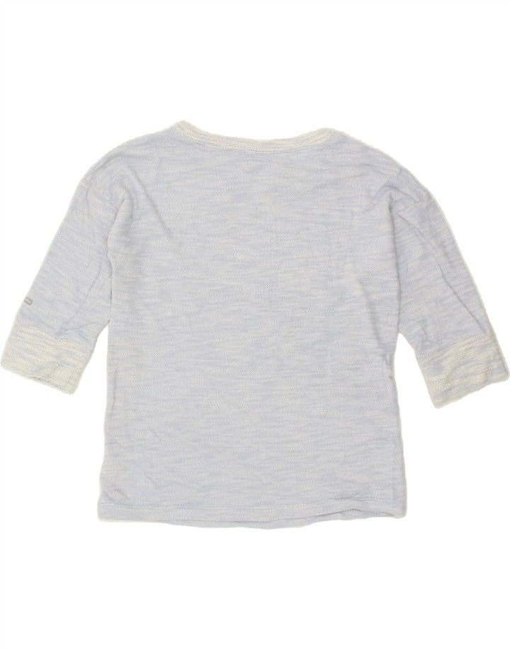 COLUMBIA Womens Oversized Top 3/4 Sleeve UK 10 Small Blue Cotton Vintage Columbia and Second-Hand Columbia from Messina Hembry 