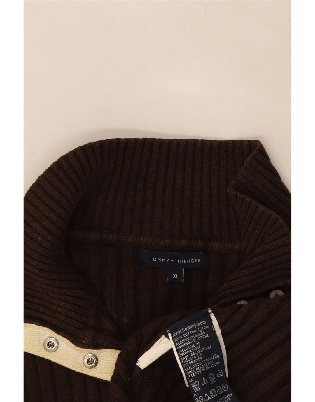 TOMMY HILFIGER Женский свитер на пуговицах UK 18 XL Коричневый