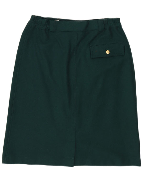 Винтажная женская юбка-карго IT 44 Medium W30 Зеленая шерсть