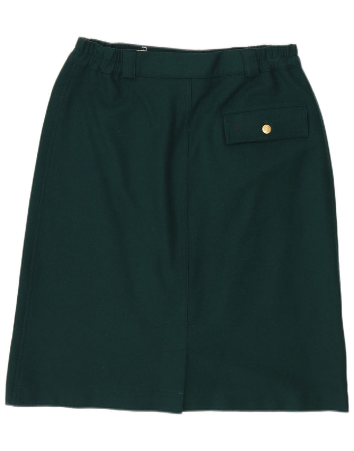 Винтажная женская юбка-карго IT 44 Medium W30 Зеленая шерсть