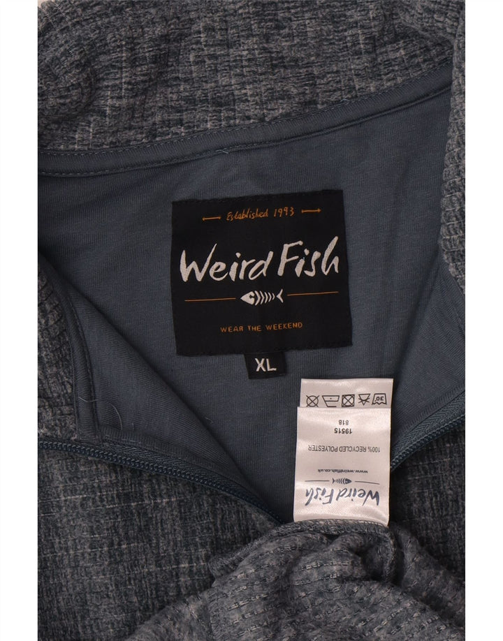 Мужской свитер WEIRD FISH с воротником на молнии, джемпер UK 18 XL, серый полиэстер с крапинками