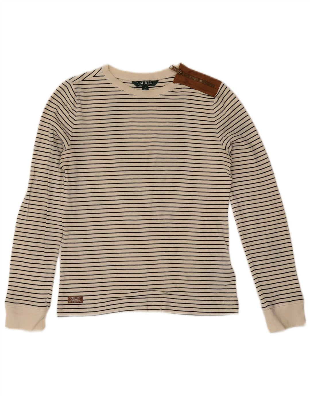 Женский топ с длинным рукавом RALPH LAUREN, Великобритания, 10 маленьких размеров, хлопок в белую полоску