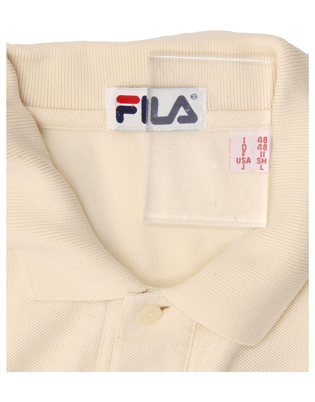 FILA Mens Polo Shirt IT 48 Medium Beige Vintage Fila and Second-Hand Fila from Messina Hembry 