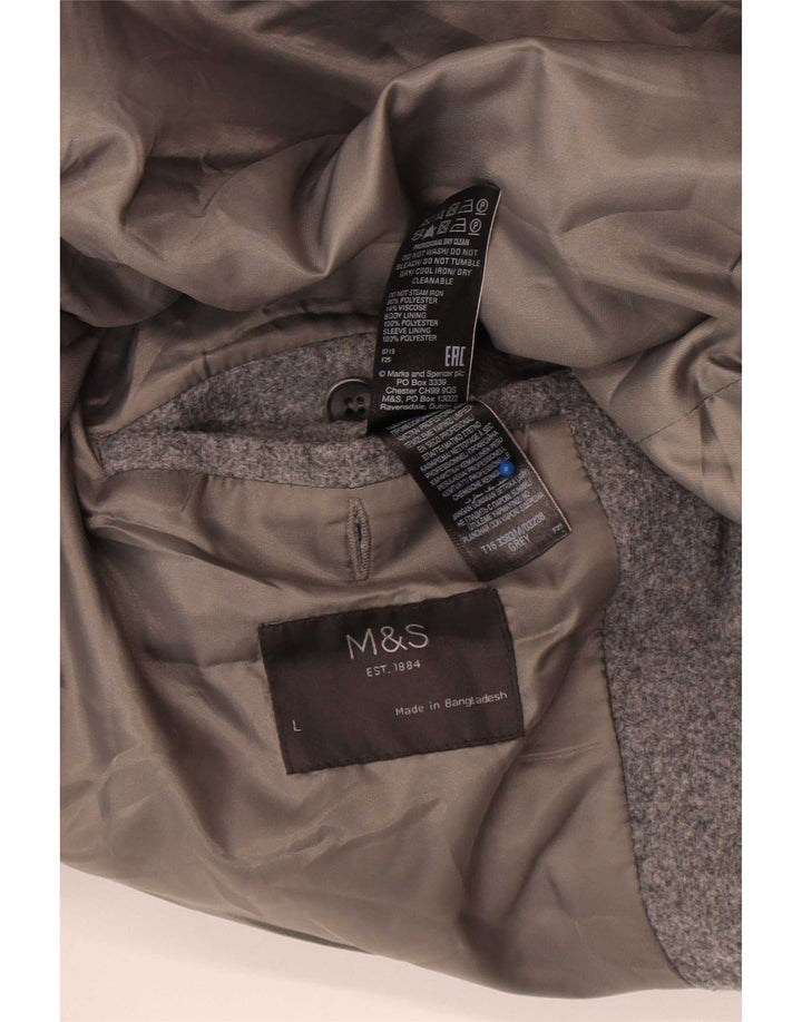 Мужское пальто Marks & Spencer UK 40, большой серый полиэстер