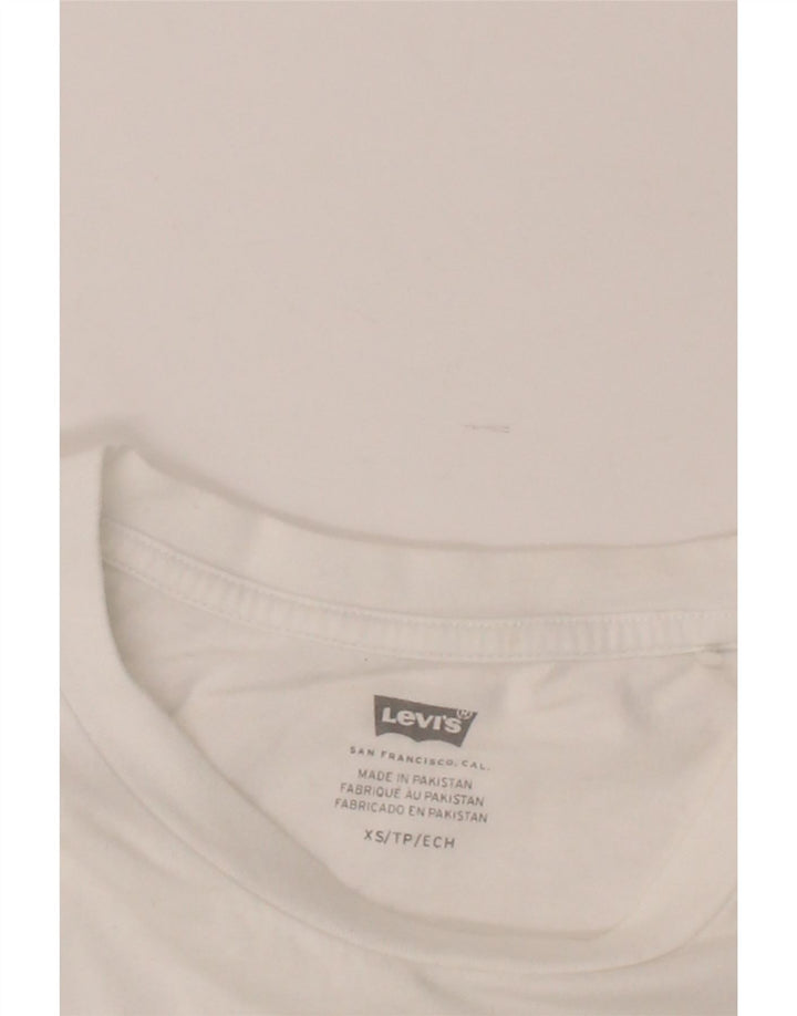 LEVI'S Mens Graphic T-Shirt Top XS White Cotton