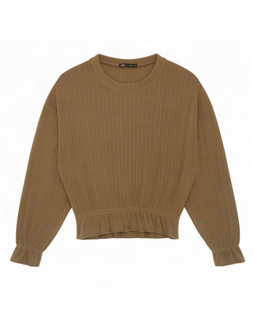 Женский топ Zara с длинным рукавом UK 14, средний хаки