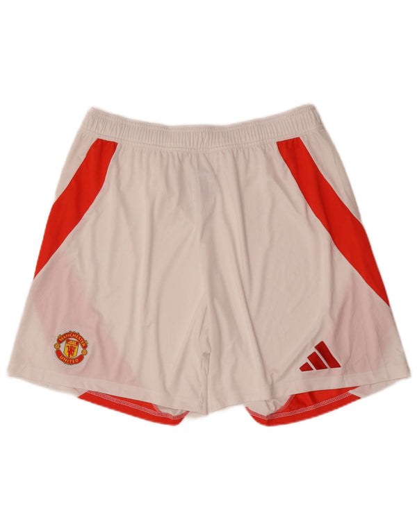 Мужские спортивные шорты Adidas Manchester United XL, белый полиэстер с цветными блоками
