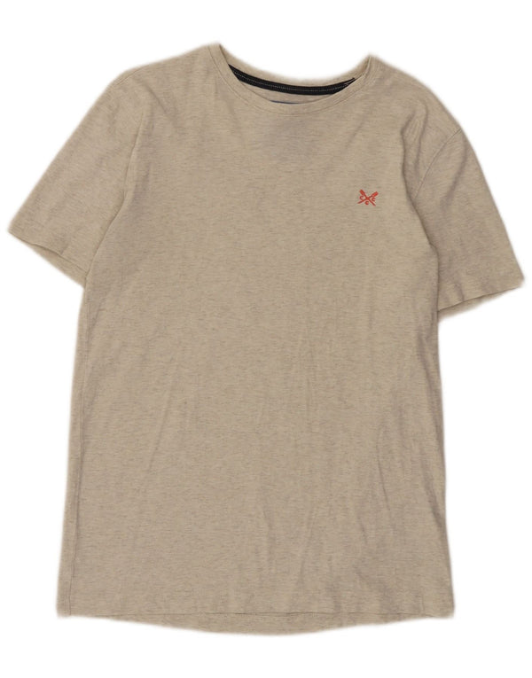 CREW CLOTHING Mens T-Shirt Top XS Beige Flecked Cotton