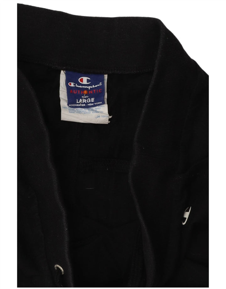 Женский спортивный костюм CHAMPION Брюки Джоггеры Великобритания 16 Большой черный хлопок