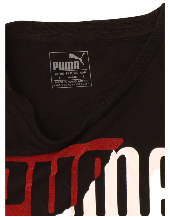 Мужская футболка с рисунком Puma, маленькая, черная
