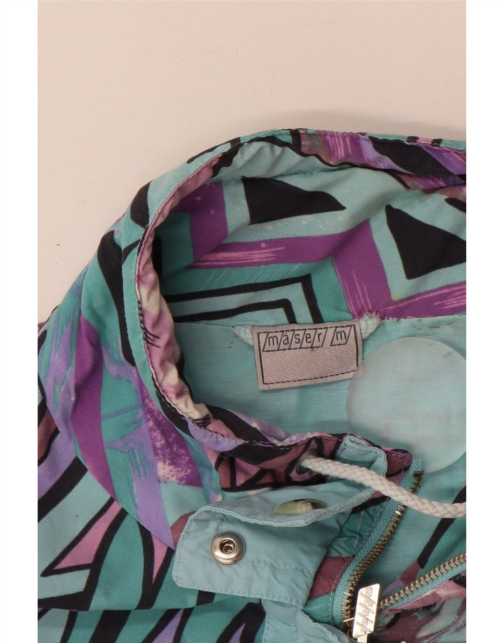 Женский плащ оверсайз Maser M UK 10, маленький бирюзовый с геометрическим узором