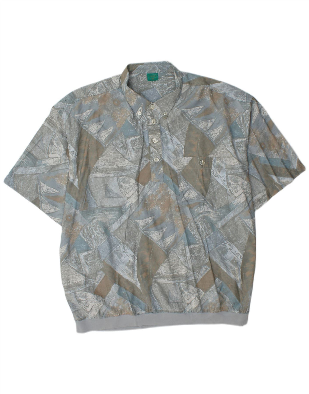 CANDA Мужская рубашка-пуловер с короткими рукавами и абстрактным узором 2XL, синяя вискоза