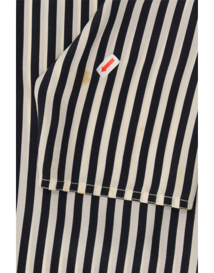MARINA RINALDI Womens Shirt Blouse Size 17 Small Black Striped Silk Vintage Marina Rinaldi and Second-Hand Marina Rinaldi from Messina Hembry 