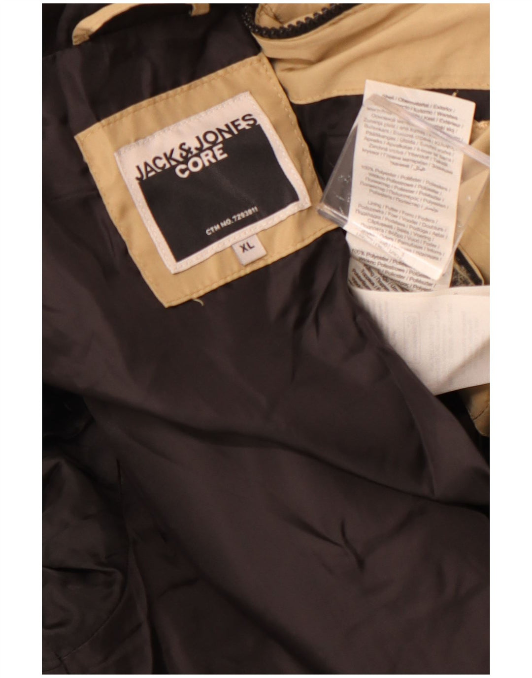 Мужская утепленная куртка с капюшоном Jack & Jones UK 42 XL, бежевый полиэстер