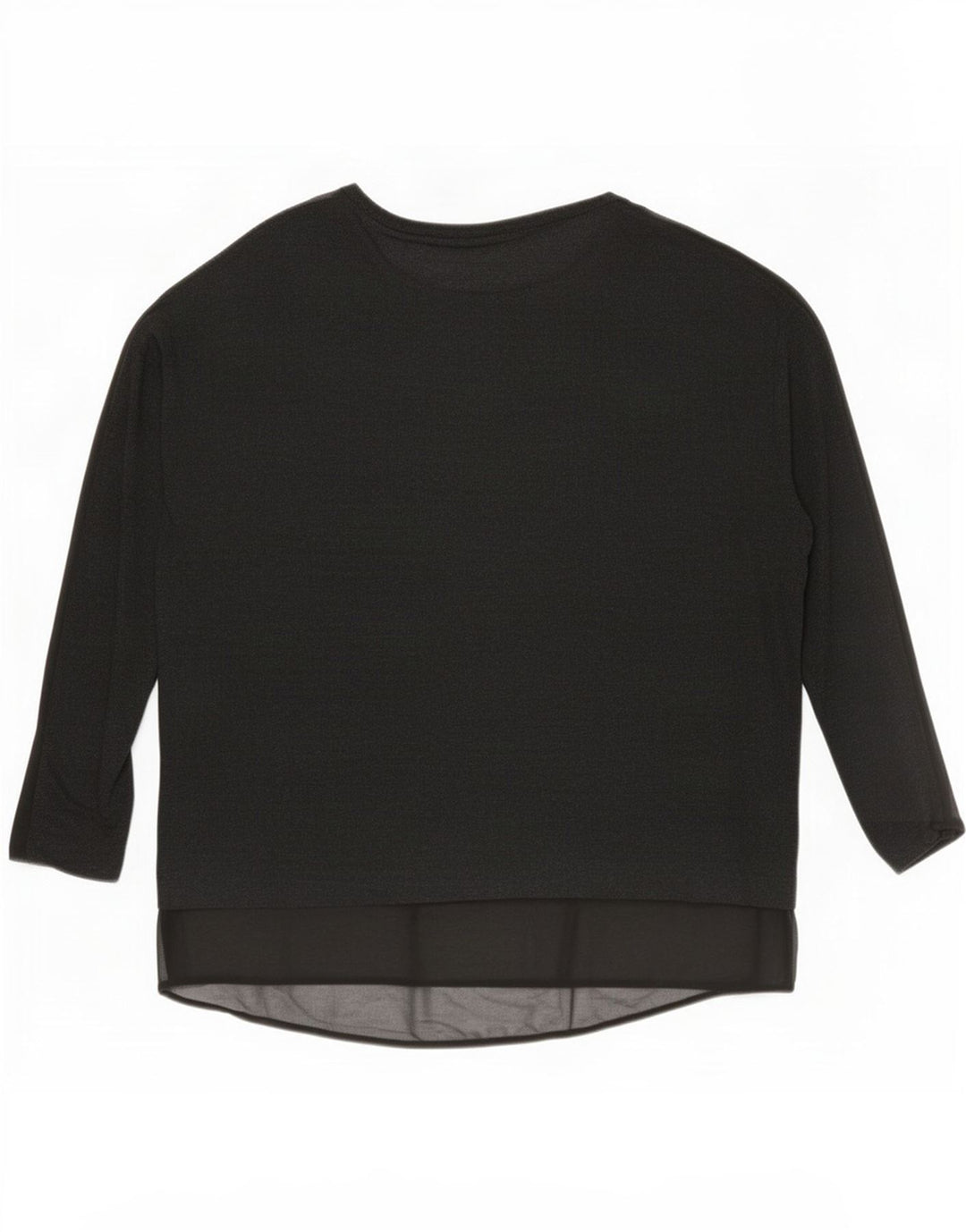 Женский топ оверсайз Zara UK 14 с длинным рукавом, средний черный, вискоза
