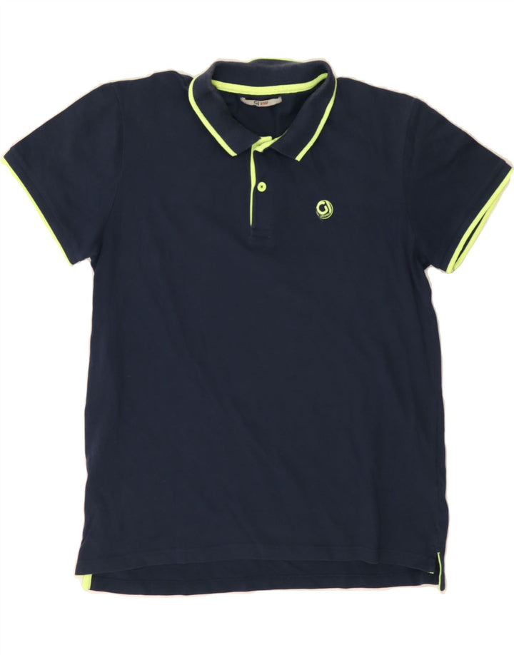 GAUDI Mens Polo Shirt Medium Navy Blue Cotton Vintage Gaudi and Second-Hand Gaudi from Messina Hembry 