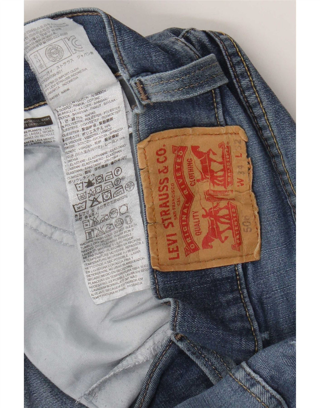 Мужские прямые джинсы Levi's 506 W34 L32 синие, хлопок