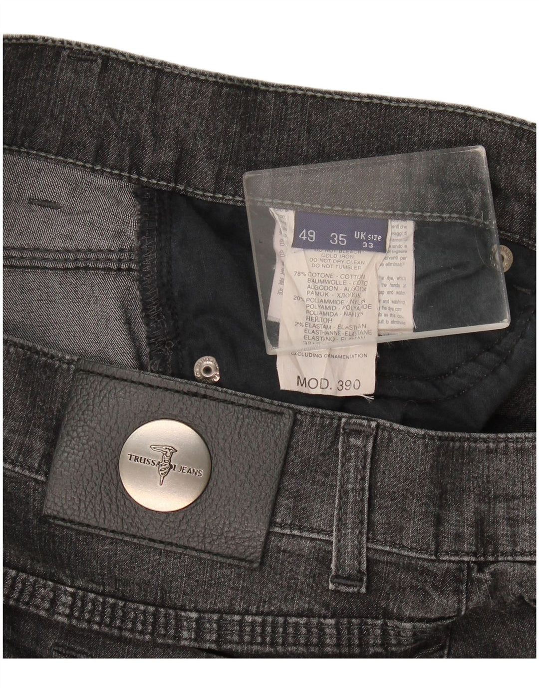 Женские прямые джинсы Trussardi W33 L33 серые, хлопок