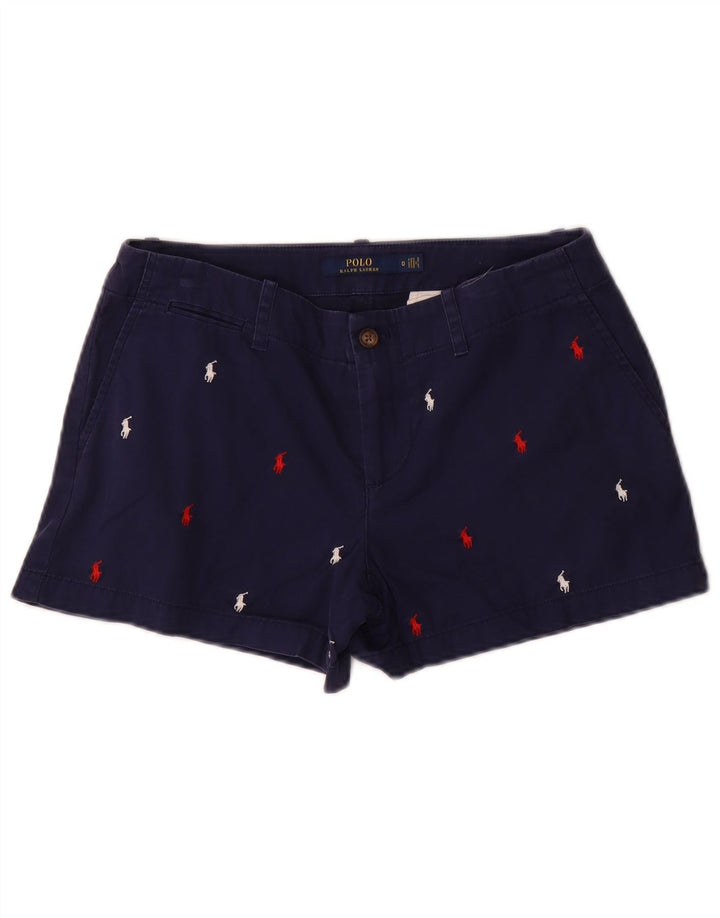 Женские шорты чинос POLO RALPH LAUREN США 0 XS W30 Темно-синие в пятнистый цвет