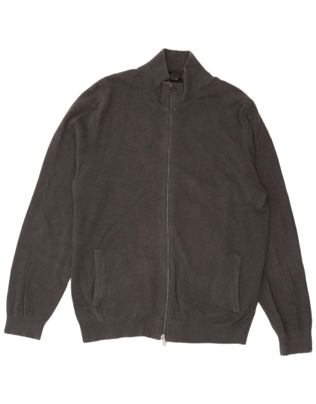 MASSIMO DUTTI Мужской кардиган-свитер 2XL Серый хлопок