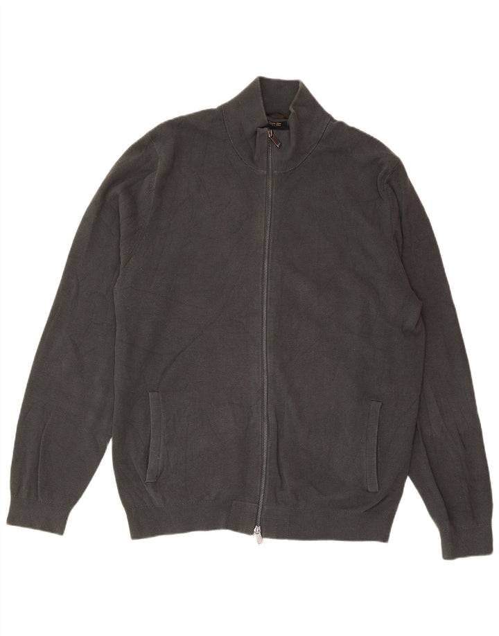 MASSIMO DUTTI Мужской кардиган-свитер 2XL Серый хлопок