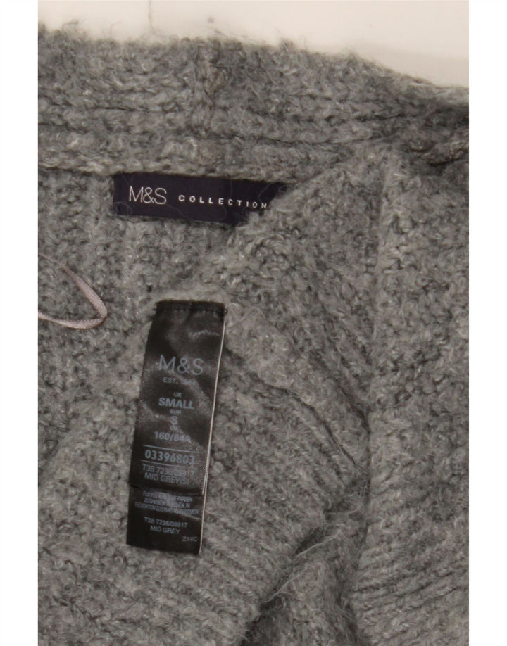 Женский удлиненный открытый кардиган Marks & Spencer UK 10, маленький серый
