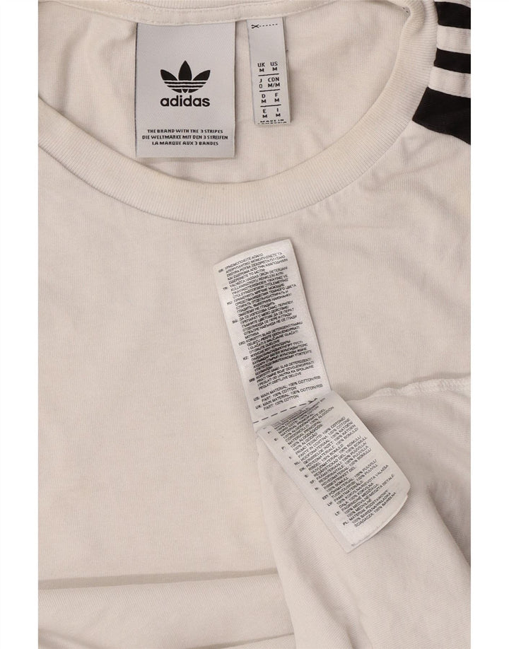 Мужская футболка Adidas Top среднего размера из хлопка с цветными блоками белого цвета