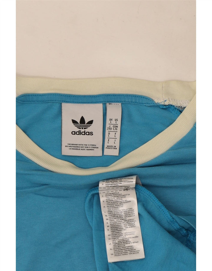 Мужская футболка Adidas Top большого синего цвета из хлопка