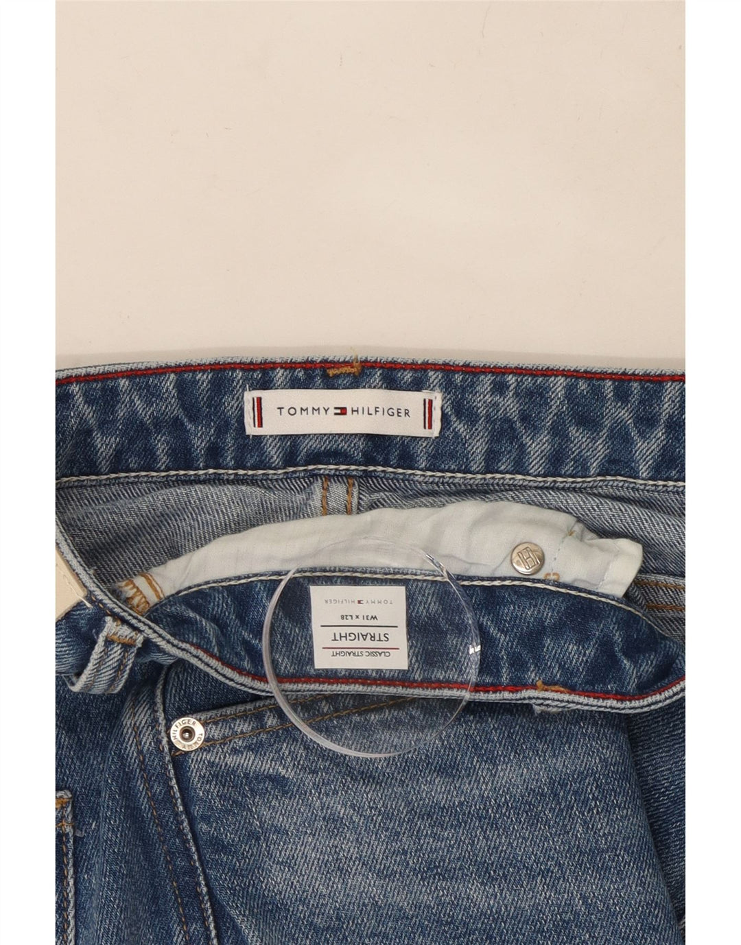 TOMMY HILFIGER Womens High Waist Classic Fit Straight Jeans W31 L28 Blue Vintage Tommy Hilfiger and Second-Hand Tommy Hilfiger from Messina Hembry 