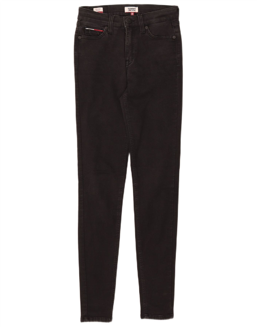 TOMMY HILFIGER Женские джинсы скинни со средней посадкой W25 L32, черный хлопок