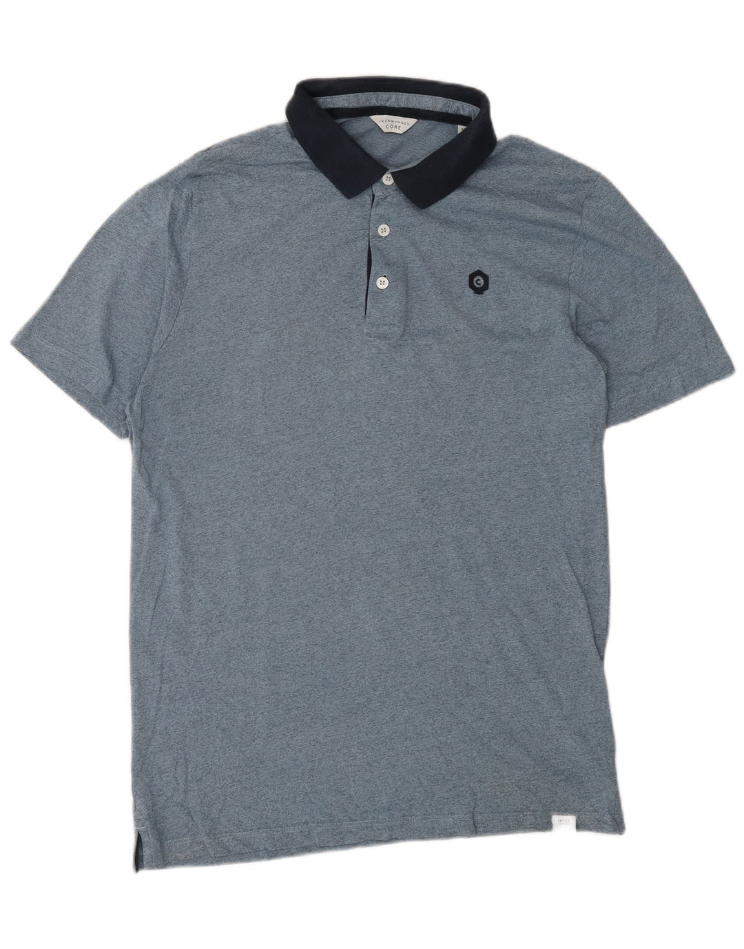 Мужская рубашка-поло стандартного кроя с короткими рукавами Jack & Jones, средний синий в крапинку