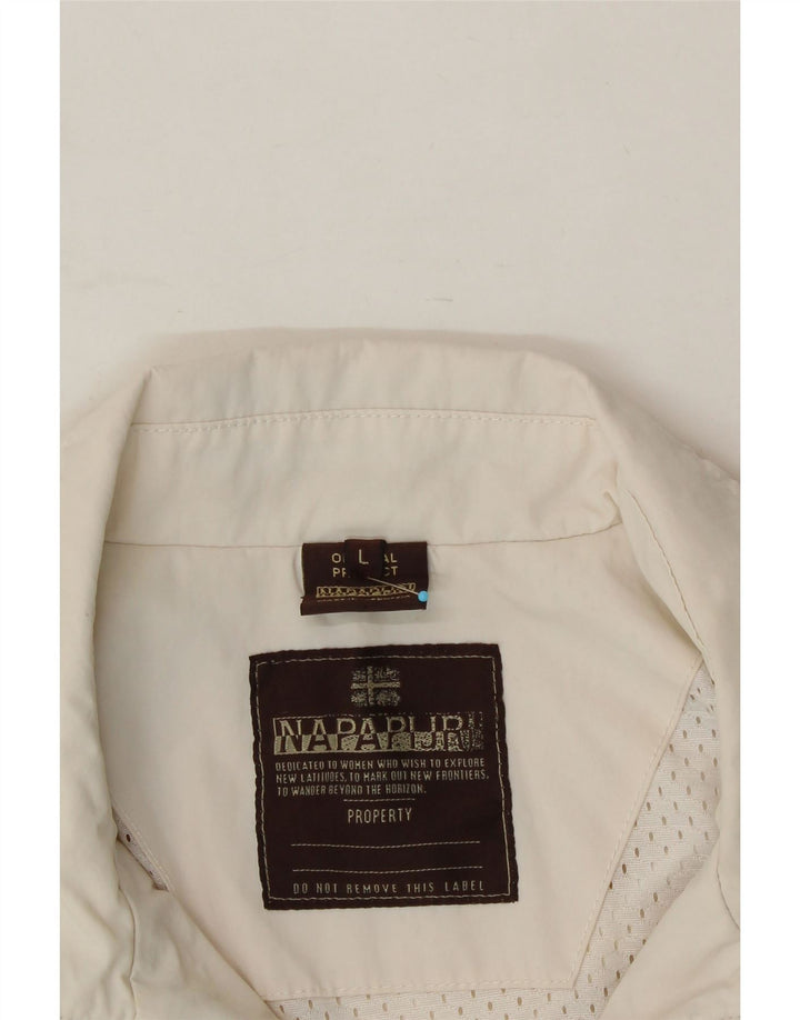 NAPAPIJRI Womens Rain Jacket UK 16 Large Off White Polyamide Vintage Napapijri and Second-Hand Napapijri from Messina Hembry 