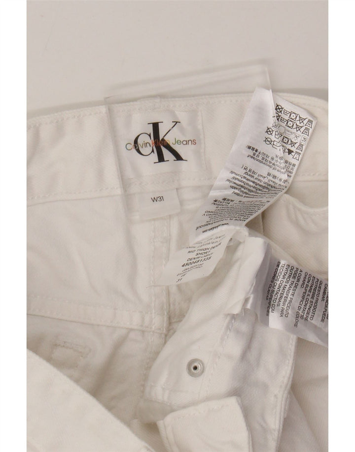 CALVIN KLEIN Мужские джинсовые шорты с рисунком W31, средний белый хлопок, хлопок