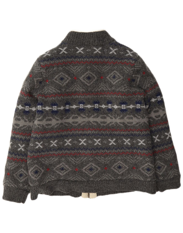 Мужской кардиган из шерпы L.L.Bean 2XL, серый, шерсть Fair Isle